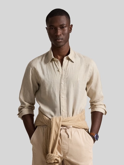 Polo Ralph Lauren Relaxed Fit Freizeithemd aus reinem Leinen Hellgrau 4