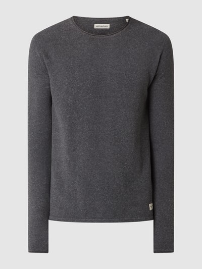 Jack & Jones Sweter z dzianiny z naszywką z logo model ‘HILL’ Antracytowy melanż 2