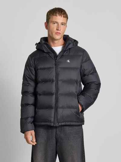 Calvin Klein Jeans Steppjacke mit Logo und Reißverschlusstaschen Black 4