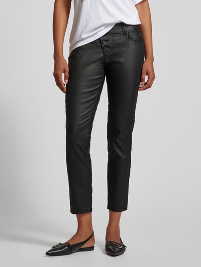 Buena Vista Skinny fit broek in leerlook, model 'Malibu' Zwart - 4