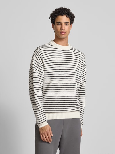 Jack & Jones Gebreide pullover met streepmotief, model 'SOHO OLLIE' Offwhite - 4