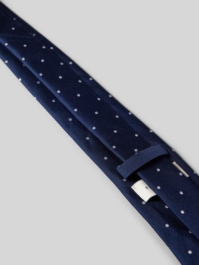 Profuomo Zijden stropdas met all-over motief (8 cm) Marineblauw - 3