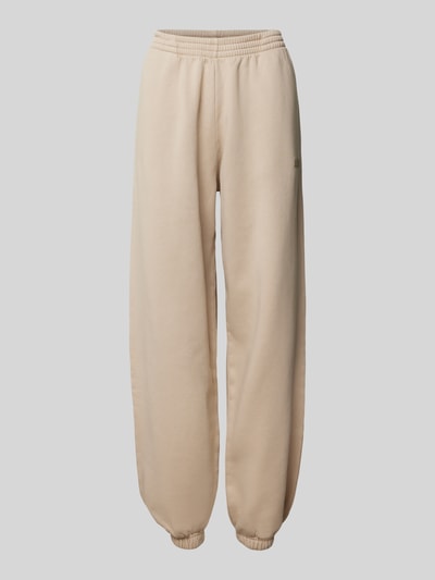 Karo Kauer Relaxed Fit Sweatpants mit Label-Print Taupe 2