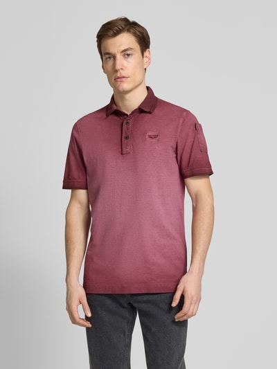 PME Legend Slim fit poloshirt met labelstitching Koraal - 4