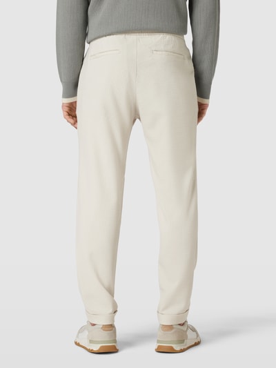 MCNEAL Tapered Fit Stoffhose mit Strukturmuster Offwhite 5