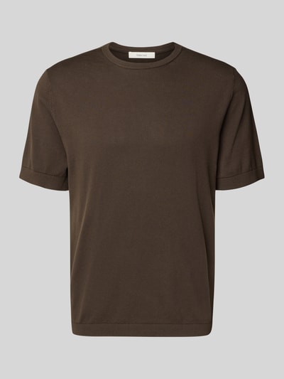 Produktfoto, Regular Fit T-Shirt aus reiner Bio-Baumwolle Modell 'TORINO' von SELECTED HOMME, Optik: Unifarben, Feinstrick, braun