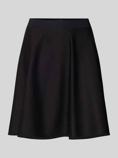 Produktfoto, Ausgestellter Mini-Rock aus Viskose-Mix Modell 'VETIRA' von BOSS in Schwarz, unifarben, elastischer Bund, Frill-Saum, Mini-Länge