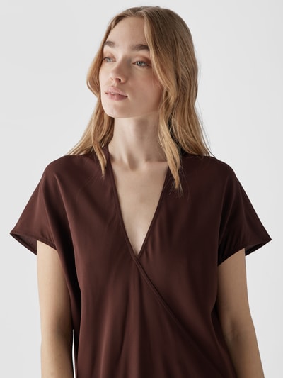 Rick Owens Knielanges Kleid mit V-Ausschnitt Bordeaux 6