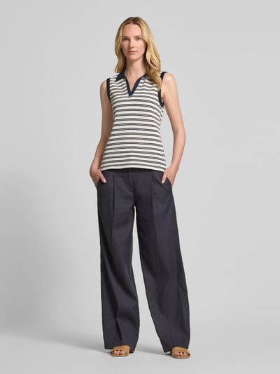 Tom Tailor Regular Fit Stricktop aus Baumwoll-Mix Marine 1