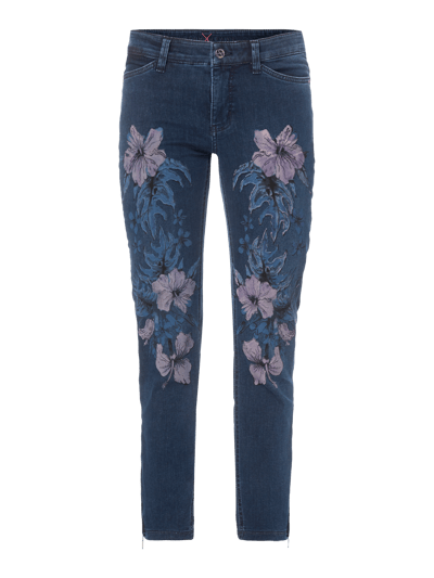 MAC Cropped Jeans mit Blumen-Prints Jeansblau Melange 1