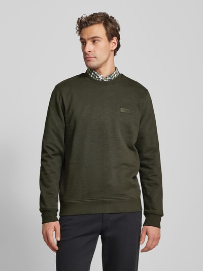 Marc O'Polo Regular Fit Sweatshirt aus Bio-Baumwolle Oliv 4