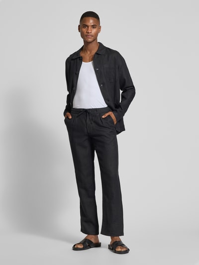 Knowledge Cotton Apparel Loose Fit Hose mit Tunnelzug Black 1