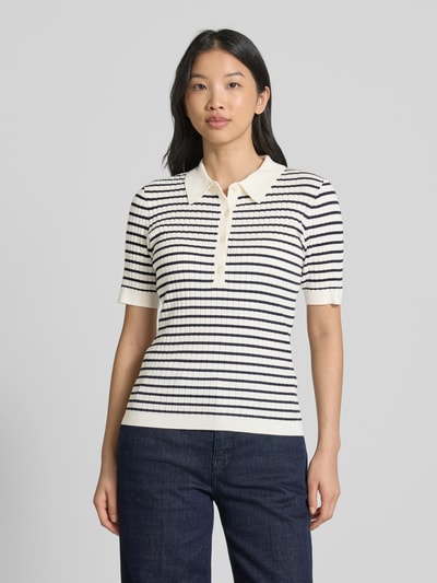 Gant Poloshirt mit gerippten Abschlüssen Marine 4