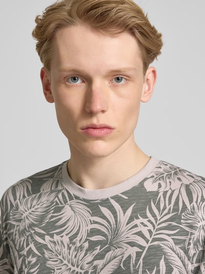 Only & Sons T-Shirt mit geripptem Rundhalsausschnitt Modell 'PERRY' Hellgrau 3