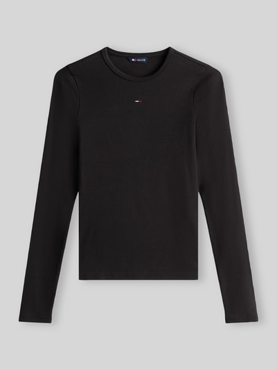 Tommy Jeans Slim Fit Langarmshirt aus Baumwoll-Mix Black 2
