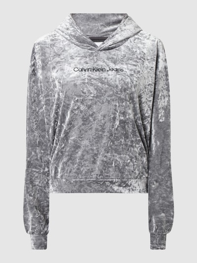 Calvin Klein Jeans Hoodie mit Logo-Stickerei  Silber 2