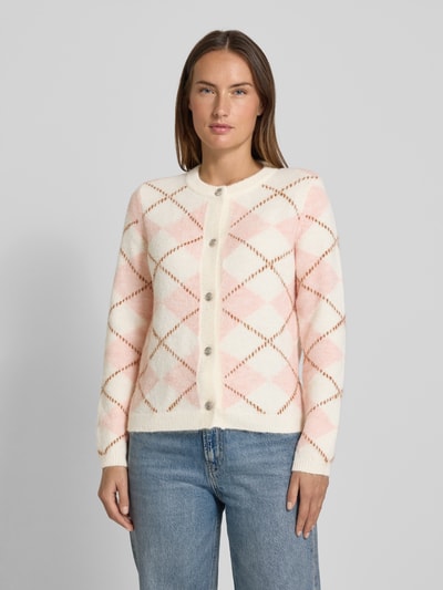 Christian Berg Woman Selection Kardigan z okrągłym dekoltem i zapięciem na guziki Brudnoróżowy 4