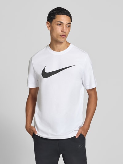 Nike Regular Fit T-Shirt aus reiner Baumwolle Weiss 4