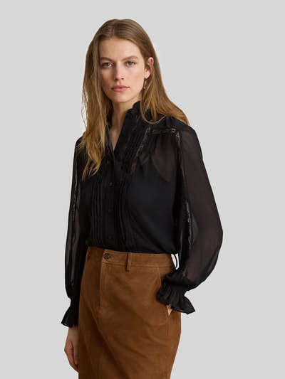 Lauren Ralph Lauren Regular Fit Langarmbluse mit Spitzenbesatz BLACK 4