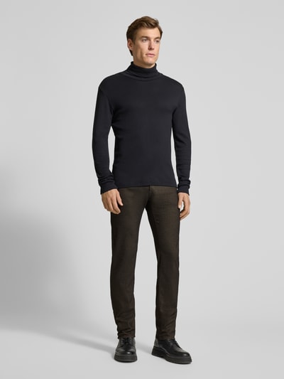 Pierre Cardin Slim Fit Stoffhose mit Viskose-Anteil Modell 'Lyon' Dunkelbraun 1