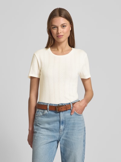 Vero Moda T-shirt o kroju slim fit z czystej bawełny model ‘LISA’ Biały 4