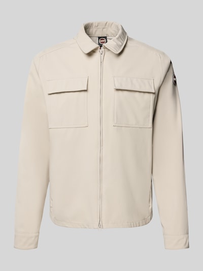 Produktfoto, Regular Fit Hemdjacke mit Umlegekragen von Colmar Originals in Beige, glatte Oberfläche, Zweiwege-Reißverschluss, Brusttaschen, Logo-Detail