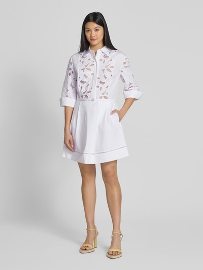 BOSS Minikleid mit Spitzenbesatz Modell 'Derodi' Weiss 1