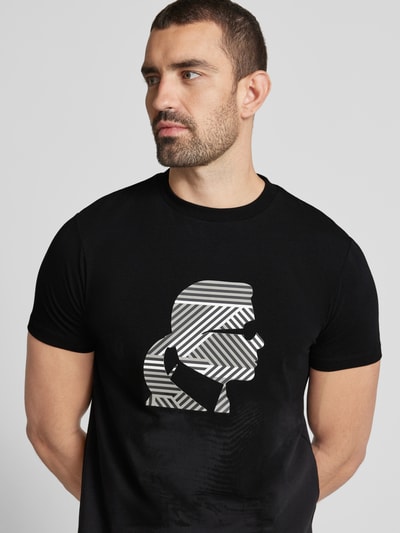 Karl Lagerfeld T-shirt z nadrukiem z logo Czarny 3