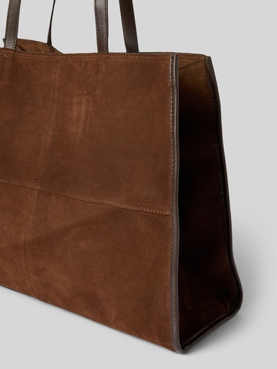 MANGO Tote Bag aus echtem Leder Dunkelbraun 3