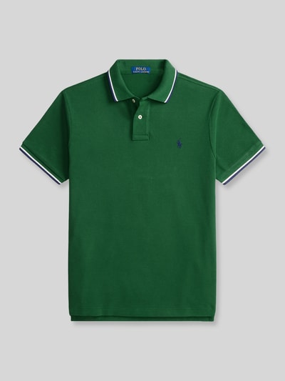 Polo Ralph Lauren Regular Fit Poloshirt aus reiner Baumwolle mit Kontraststreifen Gruen 2