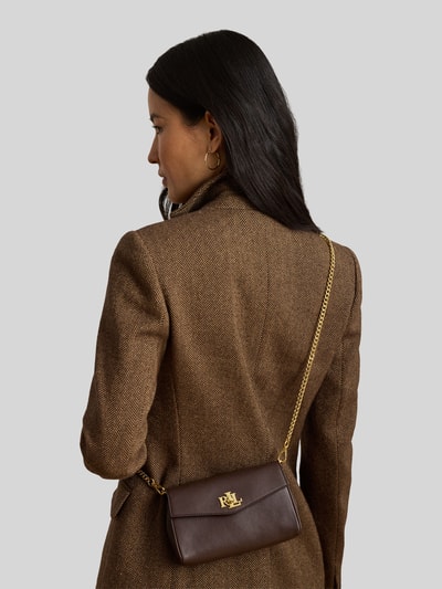 Lauren Ralph Lauren Schoudertas van echt leer met afneembare draagketting Donkerbruin - 5