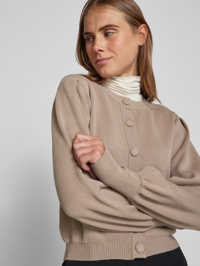 YAS Cardigan met ballonmouwen, model 'FONNY' Taupe - 3