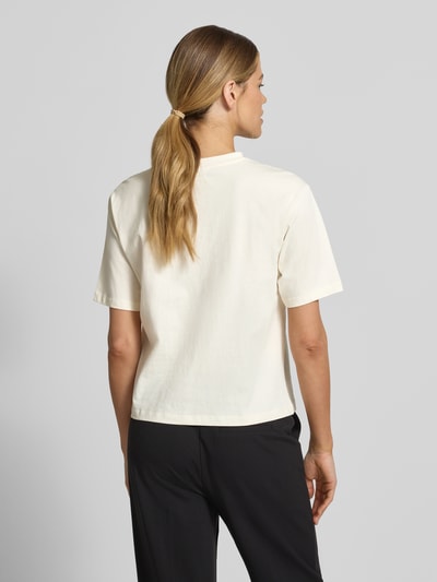 Vrouwenmodel draagt T-Shirt met Motiv-Stitching und Rundhalsausschnitt van JAKE*S STUDIO WOMAN, rechte fit, katoen, ruglengte 57 cm, volledige lichaamsweergave achteraan