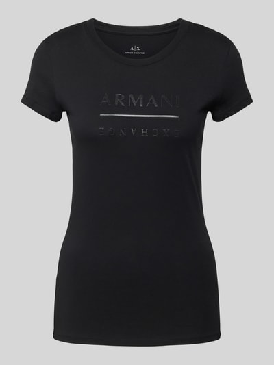 ARMANI EXCHANGE T-shirt z nadrukiem z logo Czarny 2