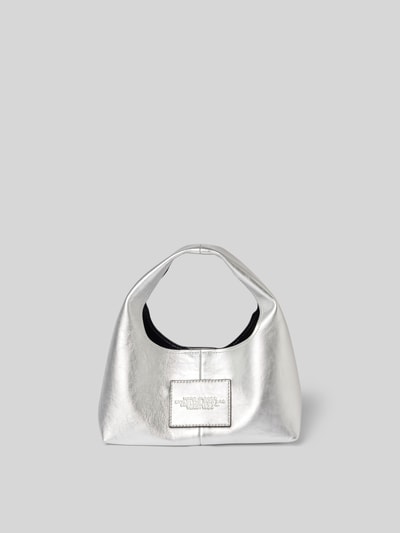 Marc Jacobs Hobo Bag mit Label-Print Silber 4