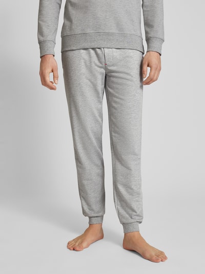 HOM Sweatpants in effen design Middengrijs gemêleerd - 4