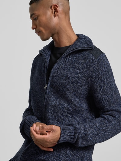 RAGMAN Strickjacke mit gerippten Abschlüssen Marine 3