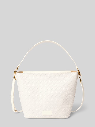 Seidenfelt Handtas in gevlochten look, model 'KINNA HOBO' Wit - 2