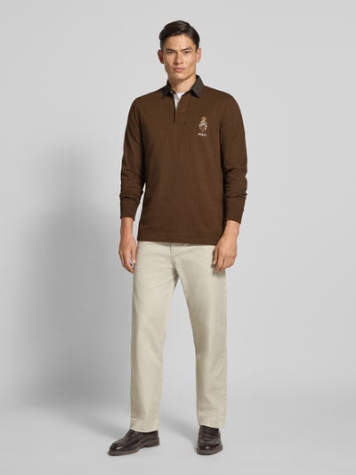 Polo Ralph Lauren Regular Fit Poloshirt mit Logo-Stitching Modell 'Rug' Dunkelbraun 1
