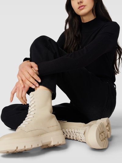 Tommy Jeans Bikerboots met labeldetails, model 'MONOCHROMATIC' Beige - 1