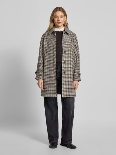 Gant Regular fit lange jas met platte kraag, model 'Car' Ecru - 1