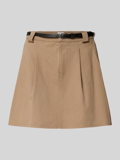Jake*s Casual Minirok van puur katoen met bandplooien Lichtbruin - 2