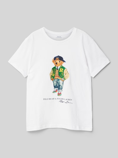 Polo Ralph Lauren Teens T-shirt z nadrukowanym motywem Złamany biały 1