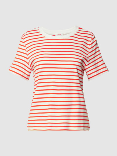 s.Oliver RED LABEL T-Shirt mit Streifenmuster Orange 2