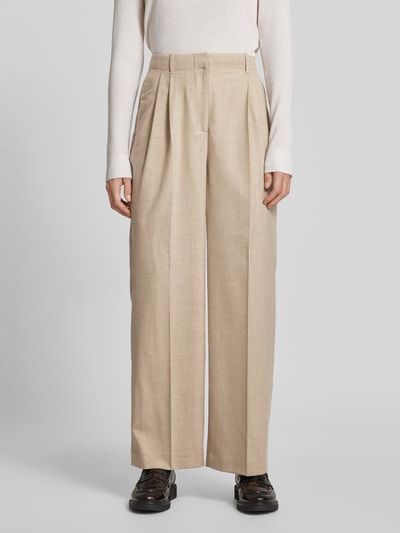 Tommy Hilfiger Wide Leg Wollhose mit Bundfalten Beige 4