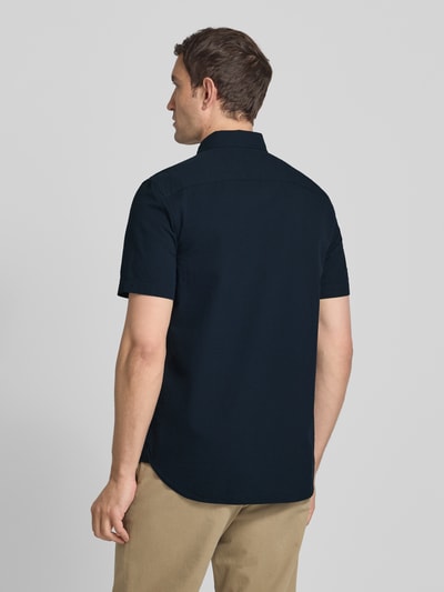 Tommy Hilfiger Regular Fit Kurzarmhemd aus Seersucker-Baumwolle Marine 5
