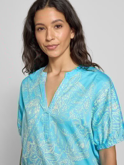 Emily Van den Bergh Regular Fit Bluse mit Tunikakragen Aqua 3