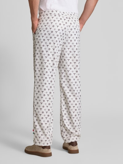 CARLO COLUCCI Wide Leg Sweatpants mit elastischem Bund Offwhite 5