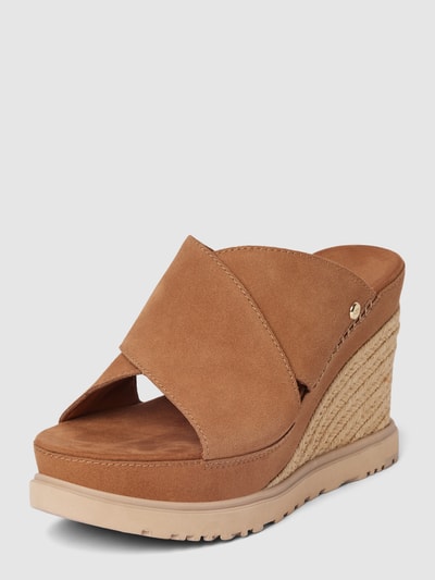 UGG Buty na koturnie ze skóry model ‘ABBOT’ Koniakowy 2