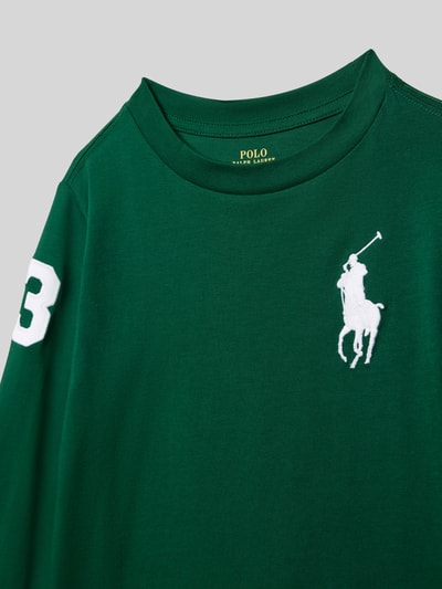 Polo Ralph Lauren Kids Shirt met lange mouwen, labelstitching en ronde hals Donkergroen - 2